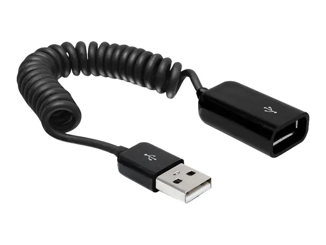 Delock - USB-Verlängerungskabel - USB (M) zu USB (W) - 60 cm - gewickelt - Schwarz