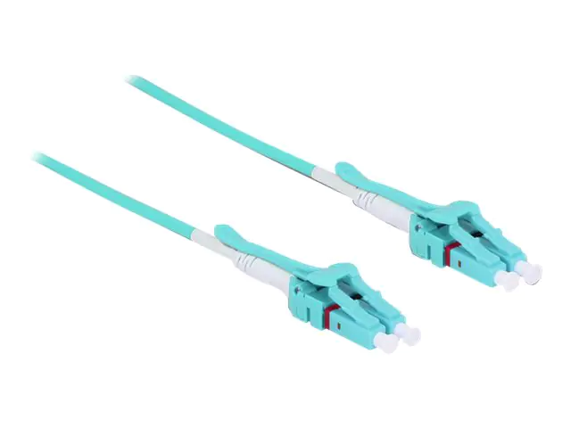 Delock - Netzwerkkabel - LC Multi-Mode (M) bis LC Multi-Mode (M) - 5 m - Glasfaser - 50/125 Mikrometer - OM3 - halogenfrei, Uniboot - Aquamarin