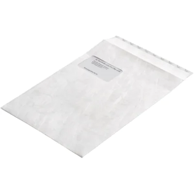 Tyvek® Versandtasche DIN C4 229 x 324 mm (B x H) mit Fenster 55g/m² mit Haftklebung Tyvek® ohne Fadenverstärkung weiß 100 St./Pack. Tyvek® Versandtasche DIN C4 229 x 324 mm (B x H) mit Fenster 55g/m² mit Haftklebung Tyvek® ohne Fadenverstärkung weiß 100 St./Pack.