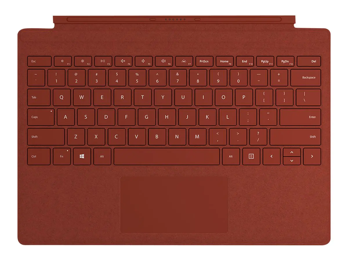 Microsoft Surface Pro Signature Type Cover - Tastatur - mit Trackpad - hinterleuchtet - Deutsch - Poppy Red - kommerziell - für Surface Pro 7