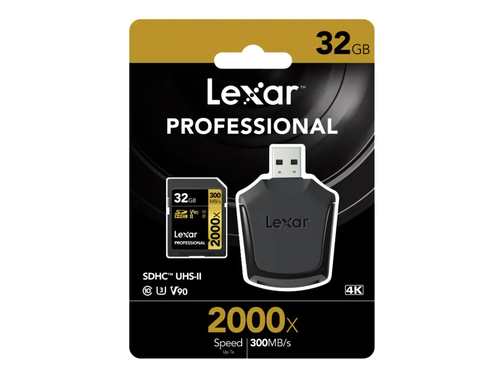 LEXAR SDHC Professional UHS-II 2000x - 32 GB Klasse 10 - Class 3 (U3) - V90 - LSD32GCB2000R