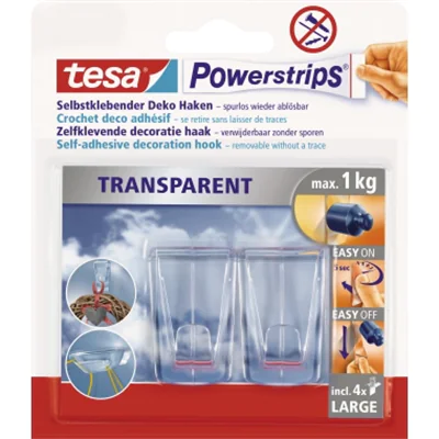 tesa Klebestück 58813-00000 4 Powerstrips + 2 Haken transparent tesa Klebestück 58813-00000 4 Powerstrips + 2 Haken transparent