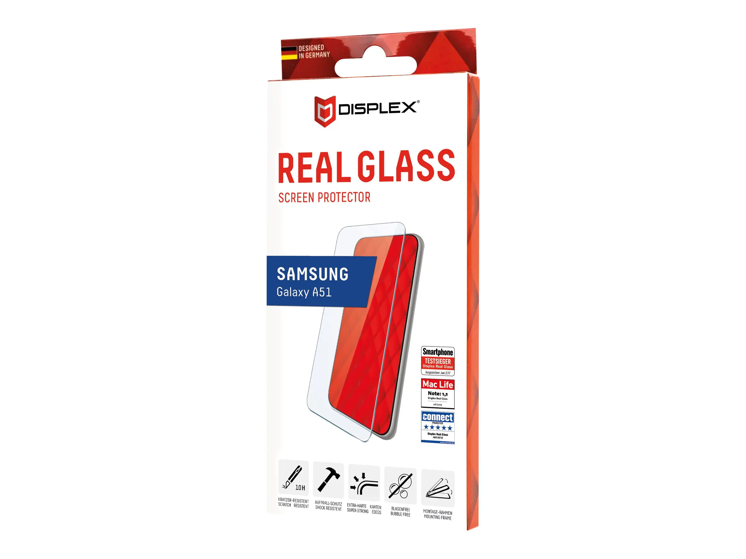DISPLEX Real Glass - Bildschirmschutz für Handy - gehärtetes Glas - 2D - Glas - für Samsung Galaxy A51