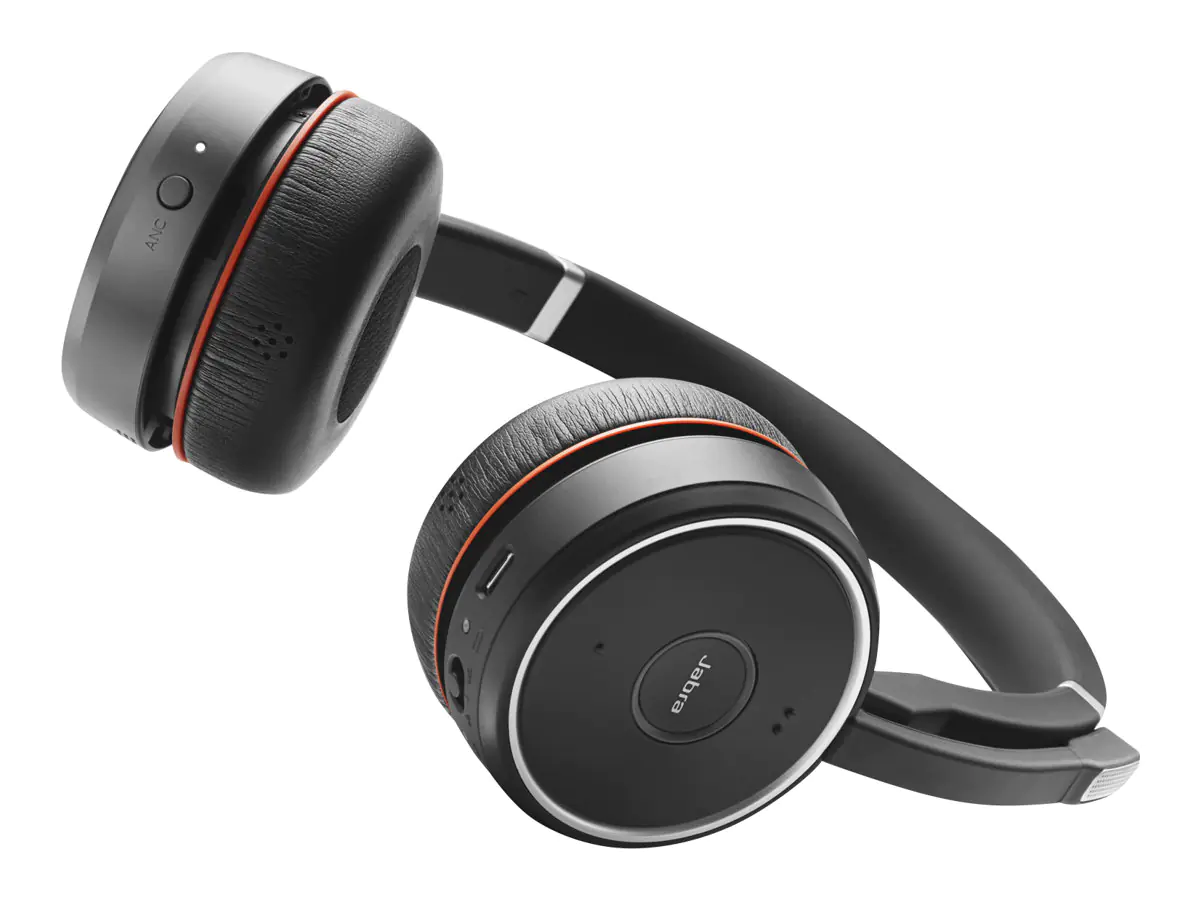 Jabra Evolve 75 MS Stereo - Headset - On-Ear - Bluetooth - kabellos - aktive Rauschunterdrückung - USB - Zertifiziert für Skype für Unternehmen