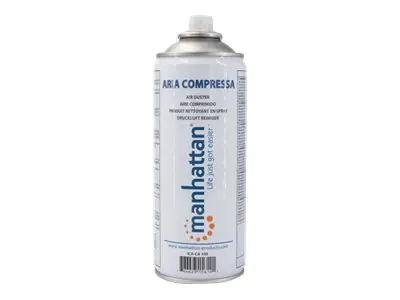 Manhattan Air Duster, 400ml Can, Extension Tube 15cm, Gently Remove Dust and Debris from sensitive electronics such as keyboards/laptops, contains no CFC, FCKW or CKW, Three Year Warranty - Druckluftspray