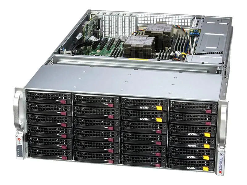 Supermicro Storage SuperServer 641E-E1CR36H - Server - Rack-Montage - 4U - zweiweg - keine CPU - RAM 0 GB - SATA/SAS - Hot-Swap 6.4 cm, 8.9 cm (2.5", 3.5") SSG-641E-E1CR36H