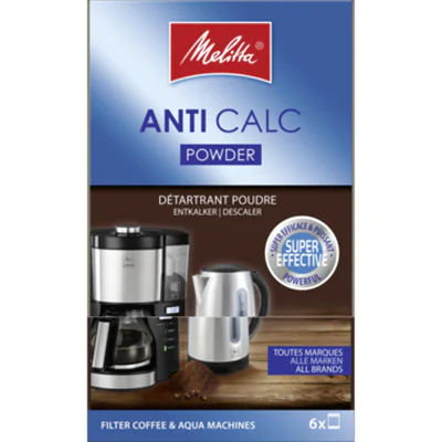 Melitta Entkalker ANTI CALC Pulver Karton Karton 6 x 20 g/Pack. Melitta Entkalker ANTI CALC Pulver Karton Karton 6 x 20 g/Pack.