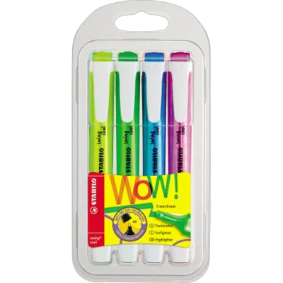 STABILO Textmarker swing cool sortiert 4 St./Pack. STABILO Textmarker swing cool sortiert 4 St./Pack.