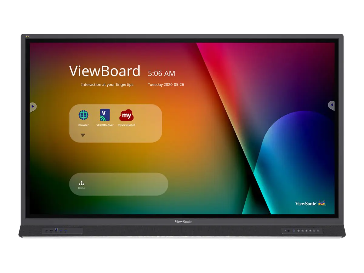 ViewSonic ViewBoard IFP6552-1B - 165 cm (65") Diagonalklasse (166.4 cm (65.5") sichtbar) - IFP52 Series LCD-Display mit LED-Hintergrundbeleuchtung - interaktiv - mit Touchscreen (Multitouch) / 8-Mikrofon-Array - 4K UHD (2160p) 3840 x 2160 - direkt beleuch