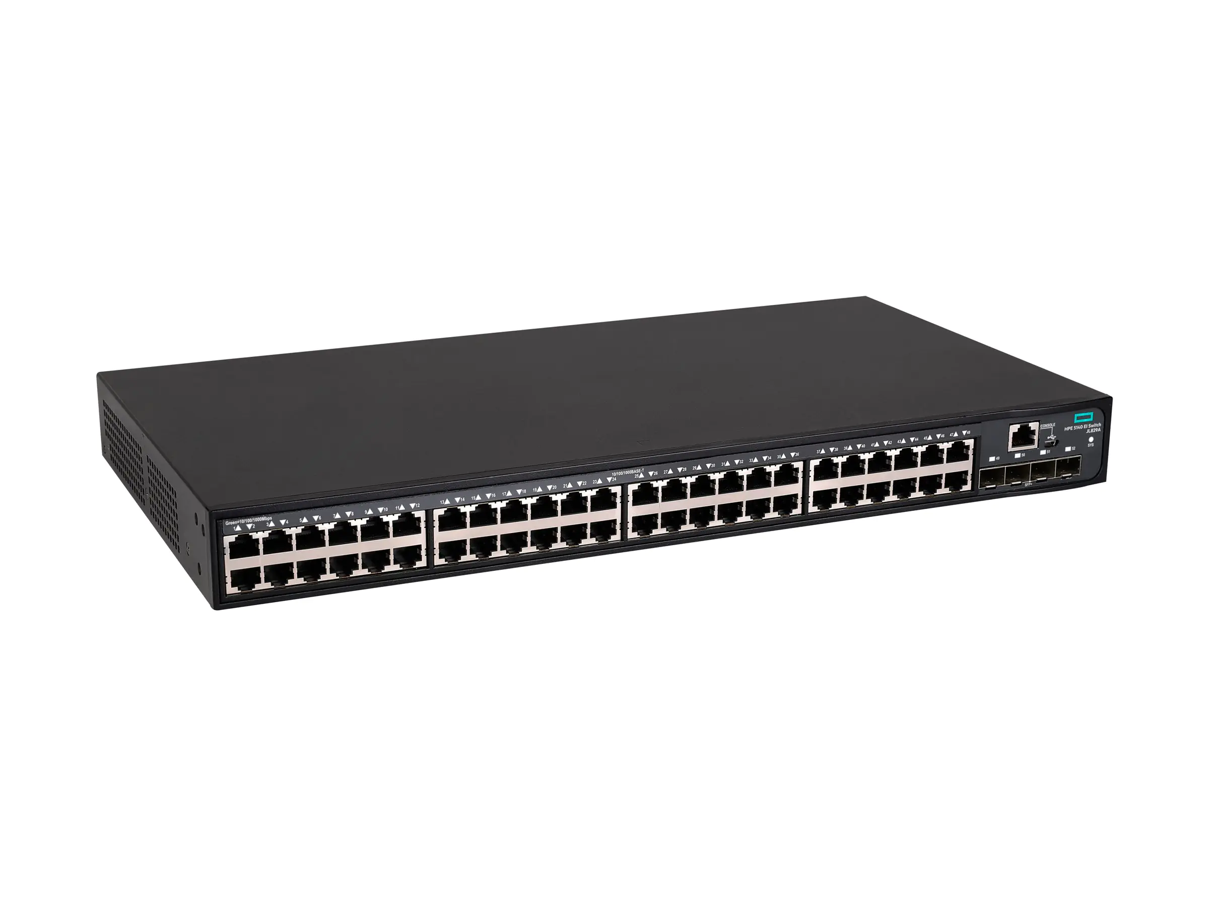 HPE FlexNetwork 5140 48G 4SFP+ EI - Switch - L3 - Smart - 48 x 10/100/1000 + 4 x 10 Gigabit Ethernet / 1 Gigabit Ethernet SFP+ - an Rack montierbar