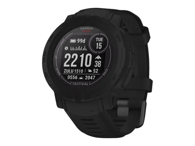 Garmin Instinct 2 Solar - Tactical Edition - 45 mm - schwarz - Sportuhr mit Band - Silikon - Handgelenkgröße: 135-230 mm - einfarbig - 32 MB - Bluetooth, ANT+ - 53 g