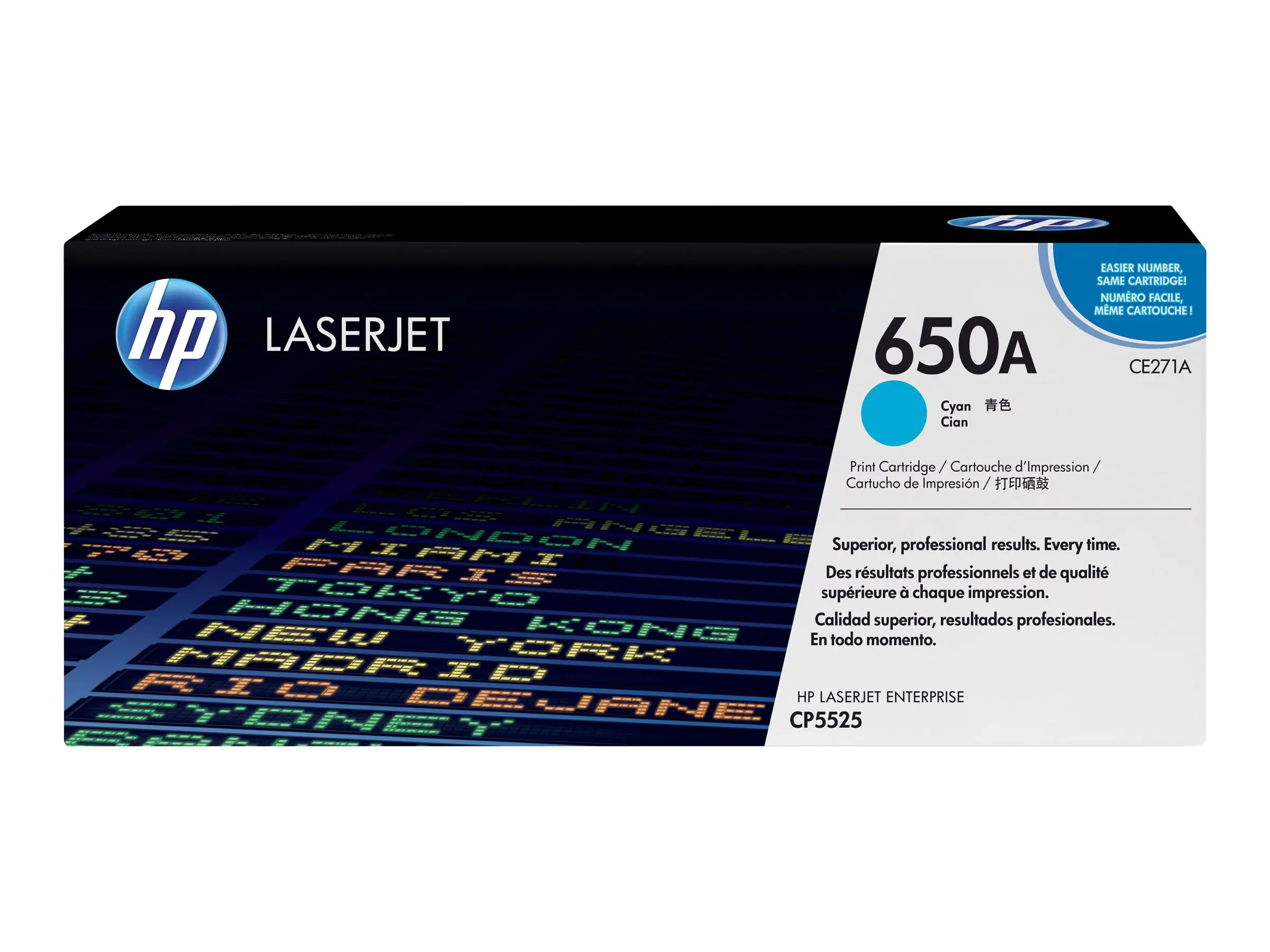 HP 650A - Cyan - Original - LaserJet - Tonerpatrone (CE271A) - für Color LaserJet Enterprise CP5520, CP5525, M750