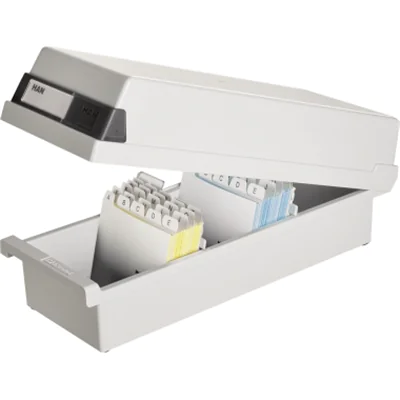 HAN Karteikasten 957-11 DIN A7 quer max. 1300Karten PS lichtgrau HAN Karteikasten 957-11 DIN A7 quer max. 1300Karten PS lichtgrau