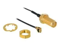 Delock HF Antenna Connection for Installation - Antennenkabel - I-PEX (M) zu SMA (W) - 35 cm - Schwarz