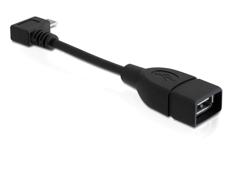Delock - USB-Kabel - USB (W) zu Micro-USB Typ B (M) - USB 2.0 OTG - 11 cm - 90° Stecker