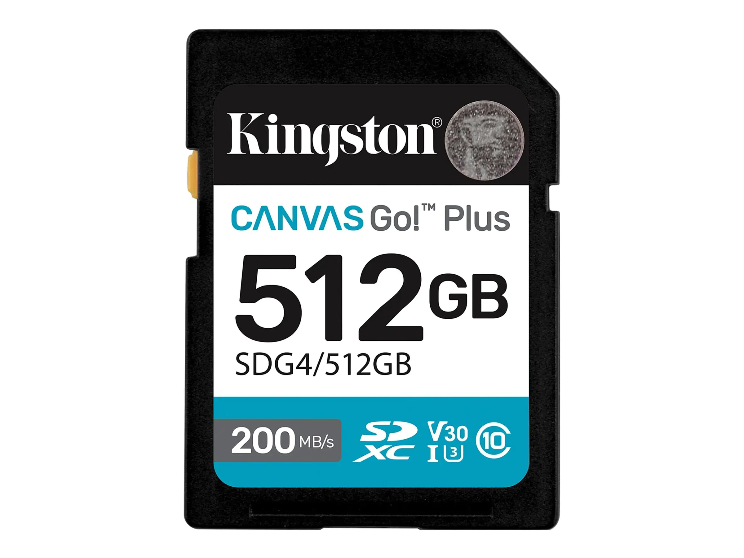 Kingston 512GB SDXC Canvas Go Plus Gen4 200MB/s C10 UHS-I U - Secure Digital (SD)