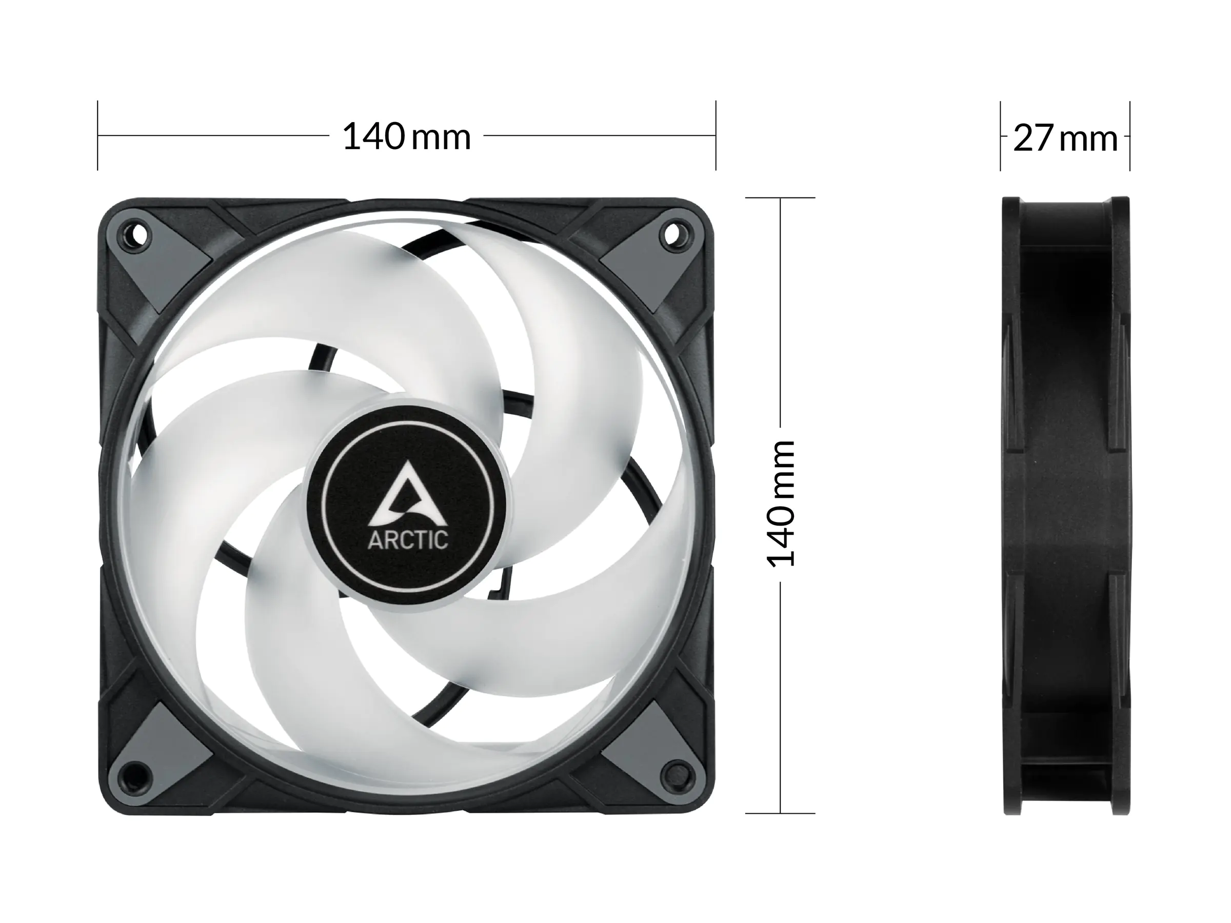 Arctic P14 PWM PST A-RGB - Gehäuselüfter - 140 mm - Schwarz