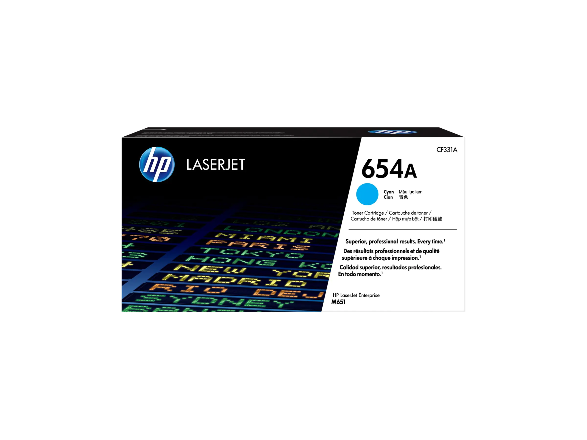 HP 654A - Cyan - Original - LaserJet - Tonerpatrone (CF331A) - für Color LaserJet Enterprise M651dn, M651n, M651xh; Color LaserJet Managed M651dnm, M651xhm