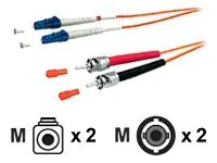 equip - Patch-Kabel - LC Multi-Mode (M) zu ST multi-mode (M) - 5 m - Glasfaser - 50/125 Mikrometer - Grau