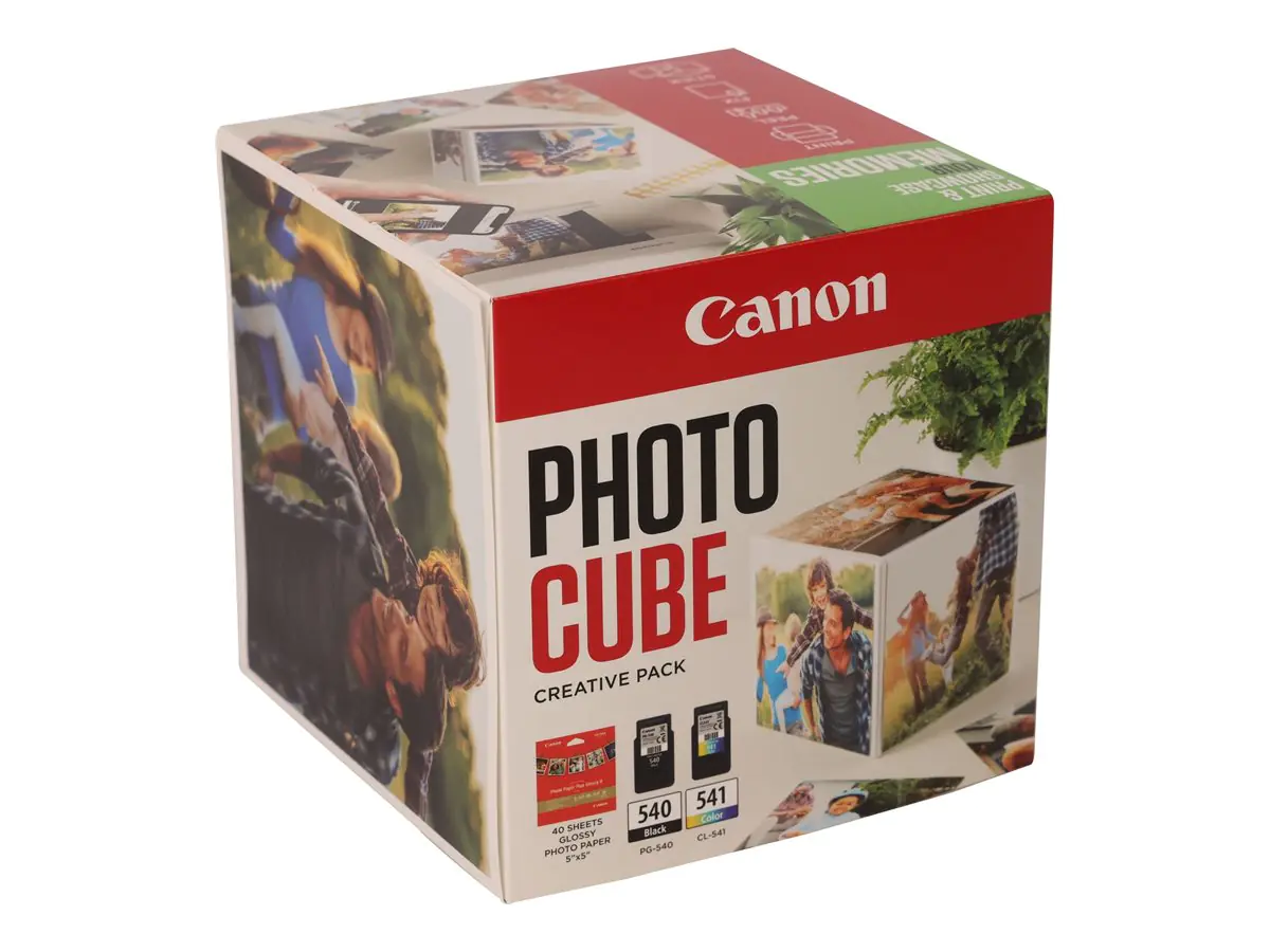 Canon Photo Cube Creative Pack - Glänzend - 2er-Pack - Schwarz, Farbe (Cyan, Magenta, Gelb) - original - grün - Tintenpatrone / Papierkit - für PIXMA TS5150, TS5151