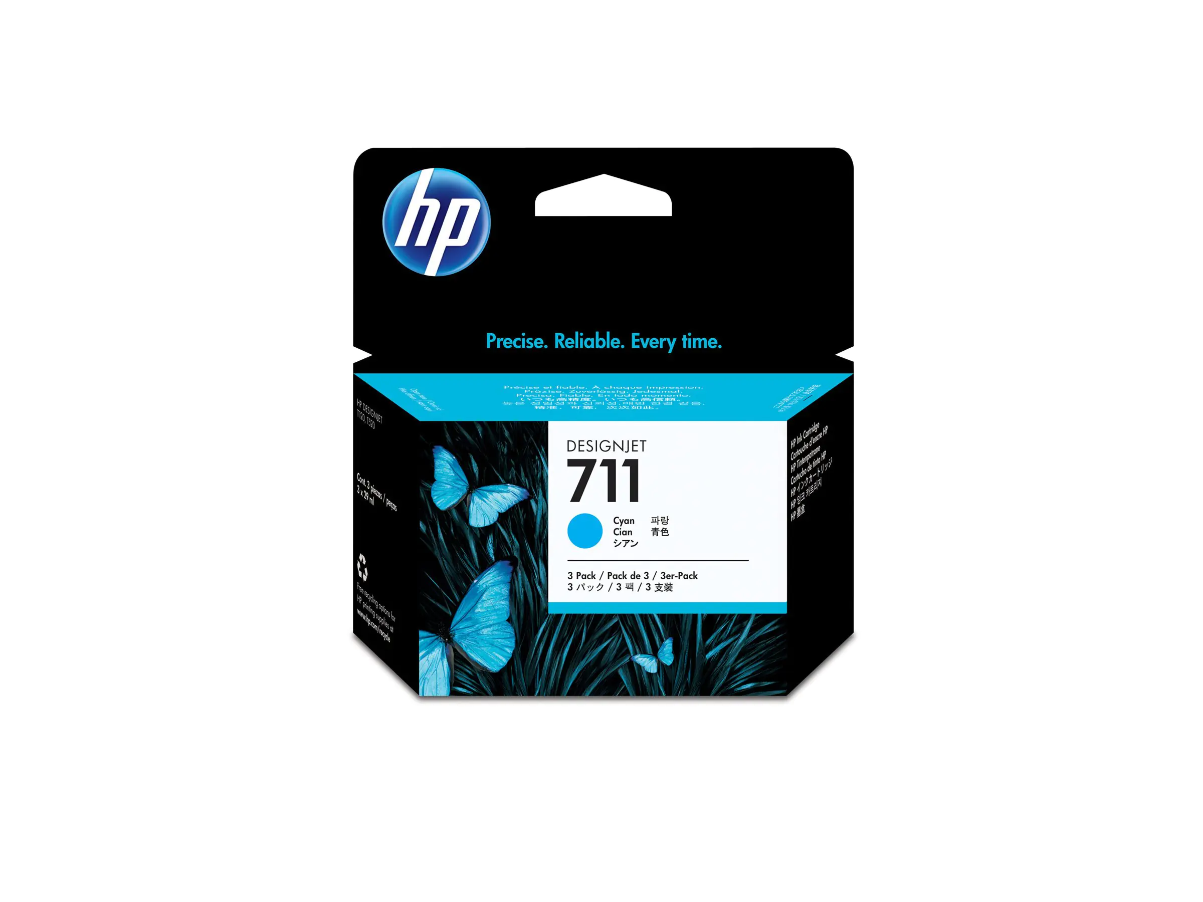 HP 711 - 3er-Pack - 29 ml - Cyan - Original - DesignJet - Tintenpatrone - für DesignJet T100, T120, T120 ePrinter, T125, T130, T520, T520 ePrinter, T525, T530