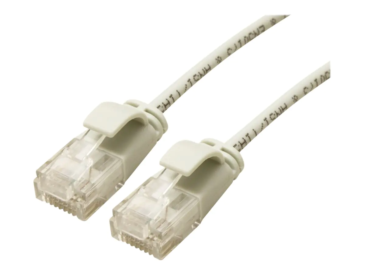 Roline Green - Patch-Kabel - RJ-45 (M) zu RJ-45 (M) - 5 m - 3.4 mm - UTP - CAT 6a - halogenfrei, geformt, ohne Haken, verseilt - Grau, RAL 7035