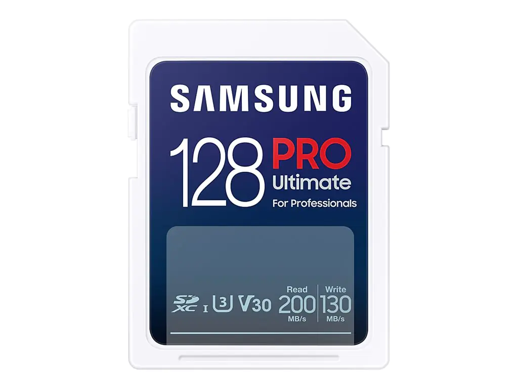 Samsung PRO Ultimate MB-SY128SB - Flash-Speicherkarte - 128 GB - Video Class V30 / UHS-I U3 - SDXC UHS-I - weiß Samsung PRO Ultimate MB-SY128SB - Flash-Speicherkarte - 128 GB - Video Class V30 / UHS-I U3 - SDXC UHS-I - weiß