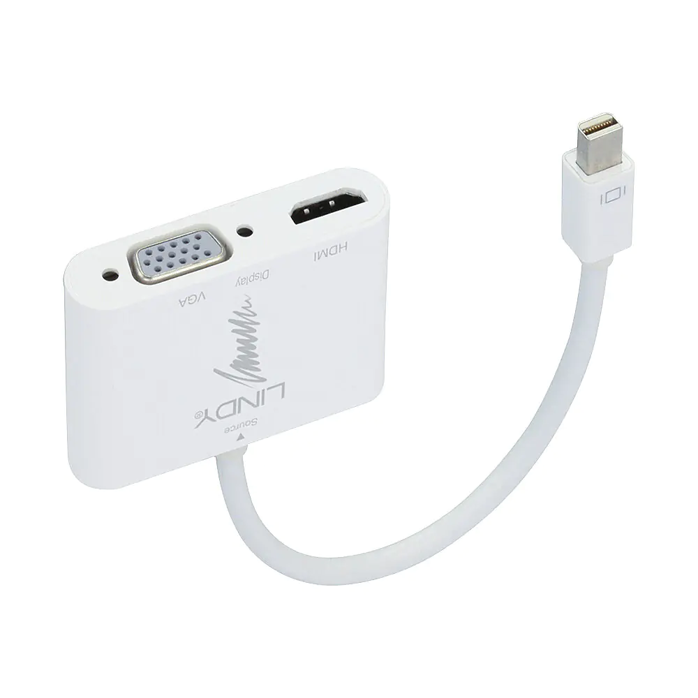Lindy Mini DisplayPort VGA - HDMI Adapter - 15cm - 700mW - weiß - 41070