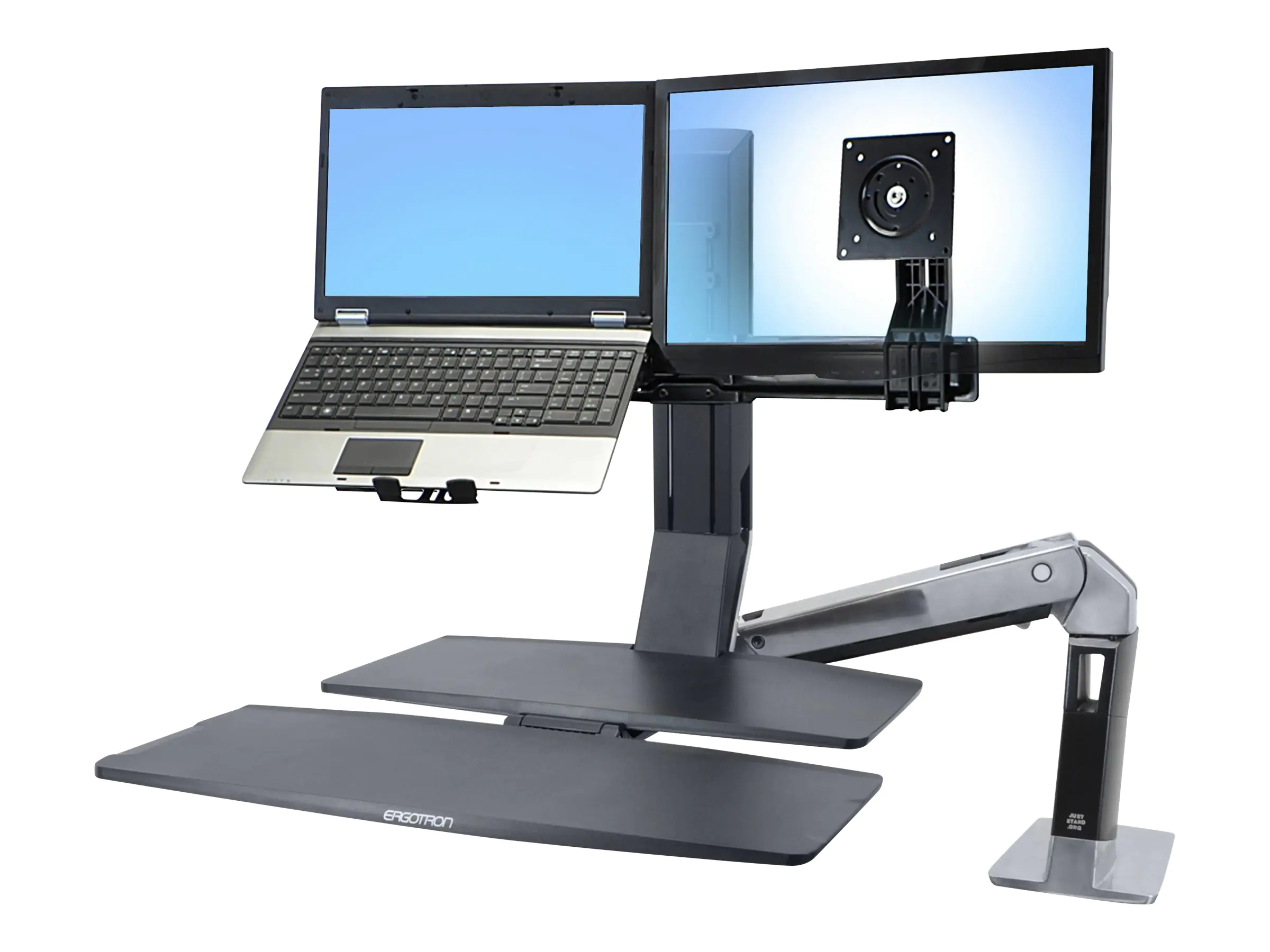 Ergotron WorkFit - Montagekomponente (Konverter-Kit) - für 2 LCD-Displays / Notebook - Schwarz - Bildschirmgröße: bis zu 61 cm (bis zu 24 Zoll) - für P/N: 24-196-055, 33-340-200
