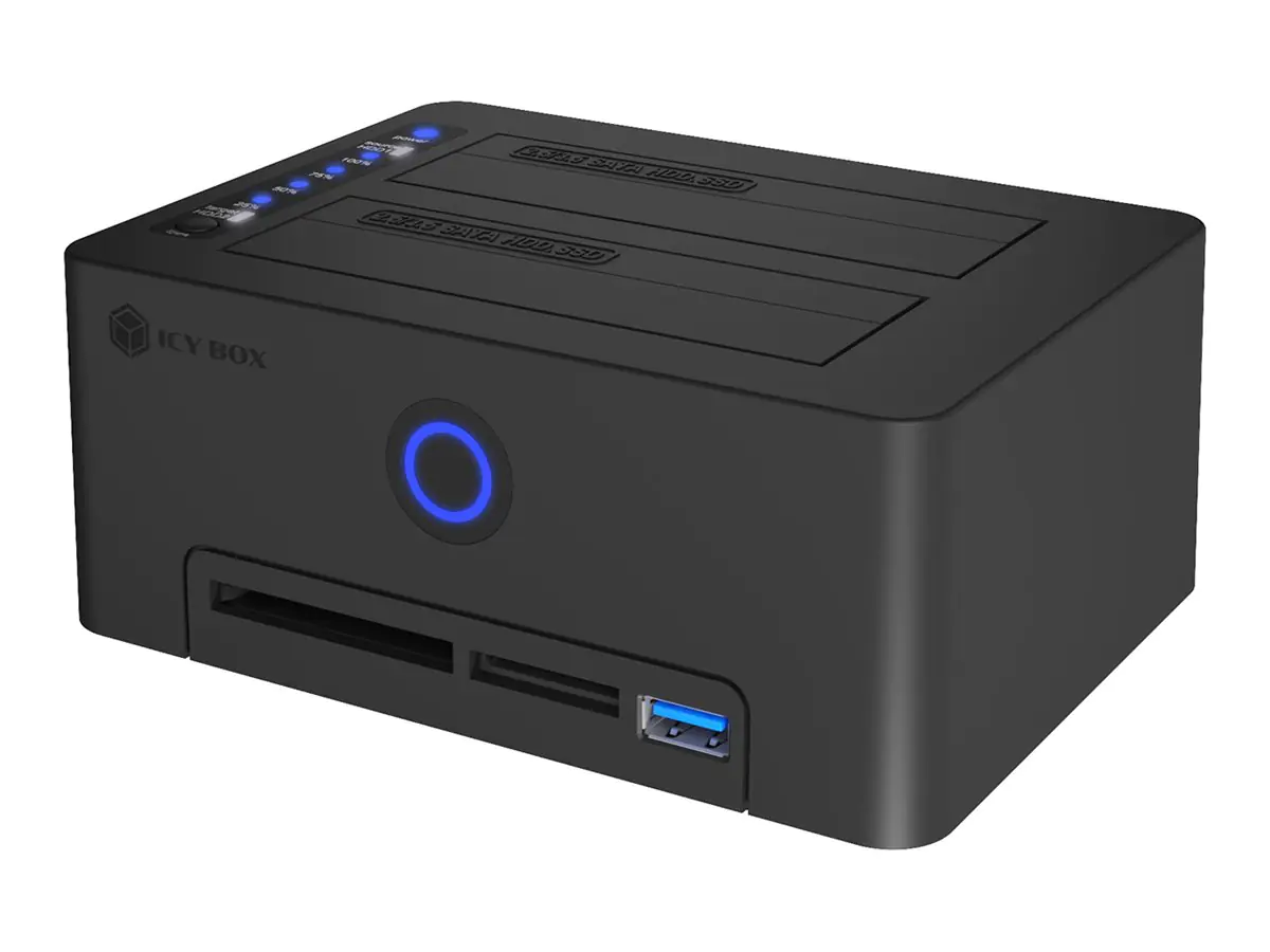 ICY BOX IB-1233CL-CR - HDD / SSD Dockingstation - Klonstation Schächte: 2 - 2,5" / 3,5" gemeinsam genutzt (6,4 cm/8,9 cm gemeinsam genutzt)