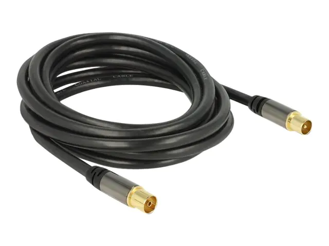Delock - Antennenkabel - IEC-Anschluss männlich zu IEC-Anschluss weiblich - 3 m - 85 dB - Schwarz