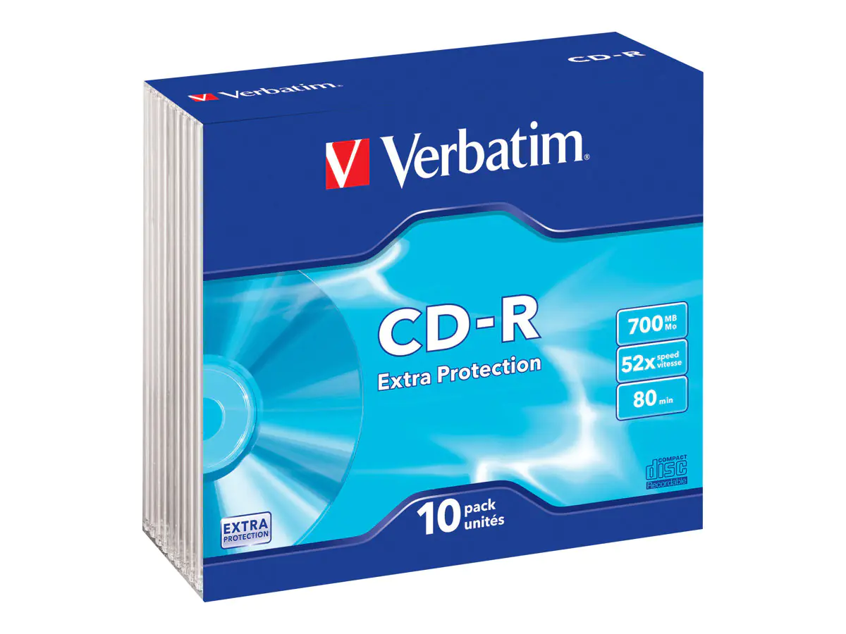 Verbatim - 10 x CD-R - 700 MB (80 Min) 52x - Slim Jewel Case