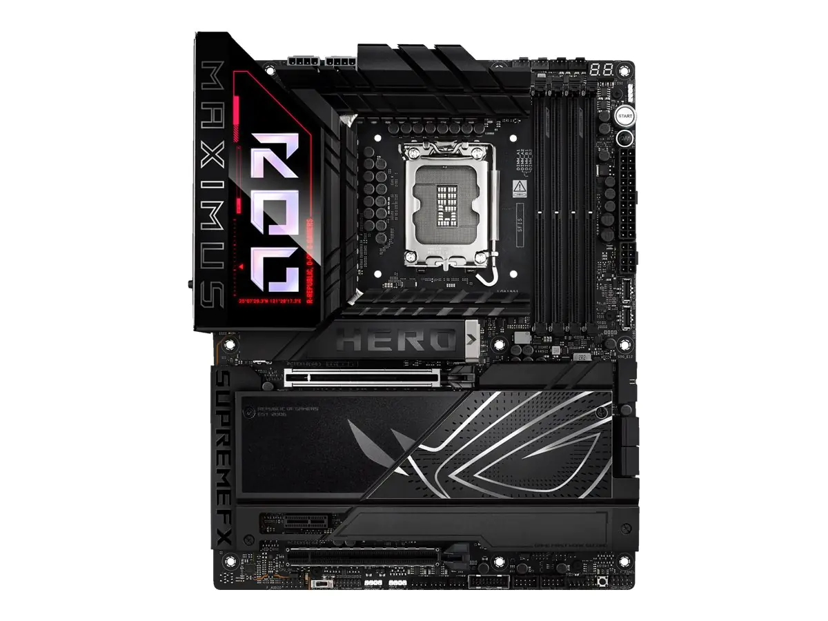 ASUS ROG MAXIMUS Z890 HERO - Motherboard - ATX - LGA1851 Sockel - Z890 Chipsatz - USB4, USB 3.2 Gen 1, USB-C 3.2 Gen2, USB 3.2 Gen 2 - Wi-Fi 7, Bluetooth, 5 Gigabit Ethernet - Onboard-Grafik (CPU erforderlich) 90MB1ID0-M0EAY0