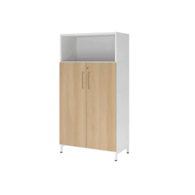 Hammerbacher Regalschrank FlexWall 800 x 1.532 x 417 mm (B x H x T) Flügeltür ohne Rollen Holz