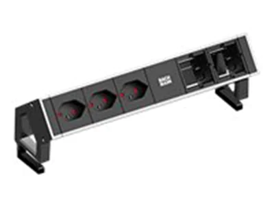 Bachmann DESK 2 - Steckdosenleiste - Eingabe, Eingang GST18 - Ausgangsanschlüsse: 3 - 20 cm - Schweiz - rostfreier Edelstahl