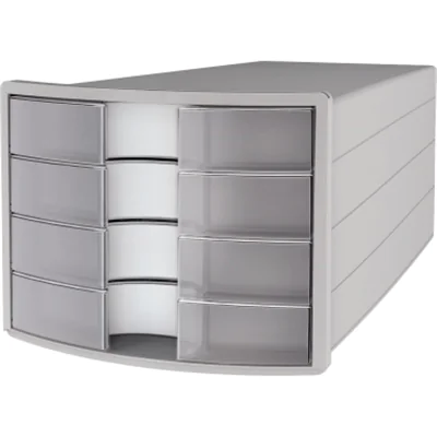 HAN Schubladenbox IMPULS 1012-63 DIN A4/C4 4Fächer geschl. l.gr/tr