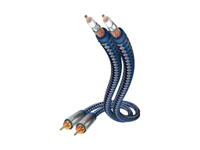 in-akustik Premium - Audiokabel - RCA männlich zu RCA männlich - 5 m - Doppelisolierung - Blau, Silber