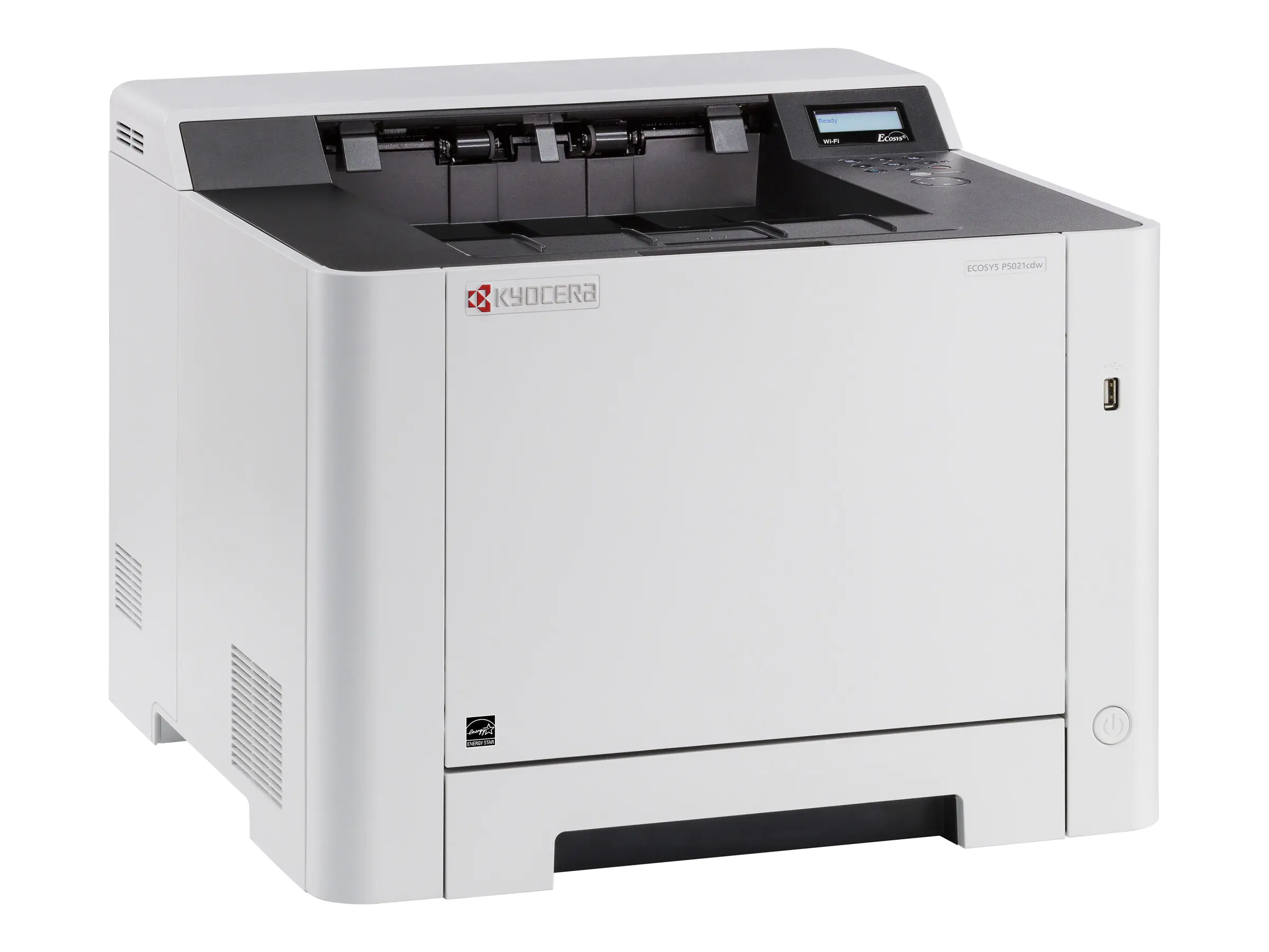 Kyocera ECOSYS P5021cdw - Drucker - Farbe - Duplex - Laser - A4/Legal - 9600 x 600 dpi - bis zu 21 Seiten/Min. (einfarbig)/ bis zu 21 Seiten/Min. (Farbe) - Kapazität: 300 Blätter - USB 2.0, Gigabit LAN, USB-Host, Wi-Fi