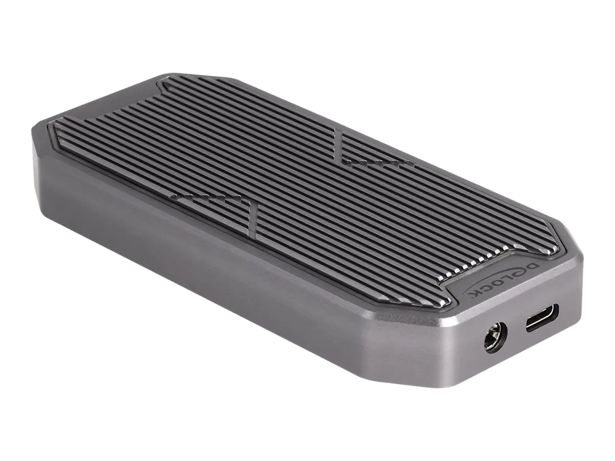 Delock - Speichergehäuse - Gaming, RGB LED-Beleuchtung - M.2 - M.2 NVMe Card / PCIe (NVMe) - USB 3.2 (Gen 2x2) - Grau