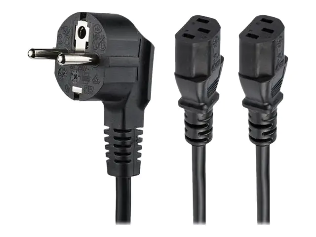 StarTech 2 m Computer Y Stromkabel, 18AWG, EU Schuko auf 2x C13, 10A 250V, Ersatz AC Stromkabel Y Splitter, Drucker Stromkabel, PC Netzkabel, Monitor Stromkabel - UL gelistet (PXT101YEU2M) - Stromkabel - power CEE 7/7 (M) zu power IEC 60320 C13 - Wechsels