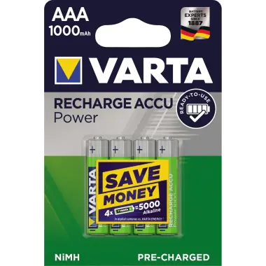 Varta Professional - Batterie 4 x AAA - NiMH - (wiederaufladbar) - 1000 mAh Varta Professional - Batterie 4 x AAA - NiMH - (wiederaufladbar) - 1000 mAh