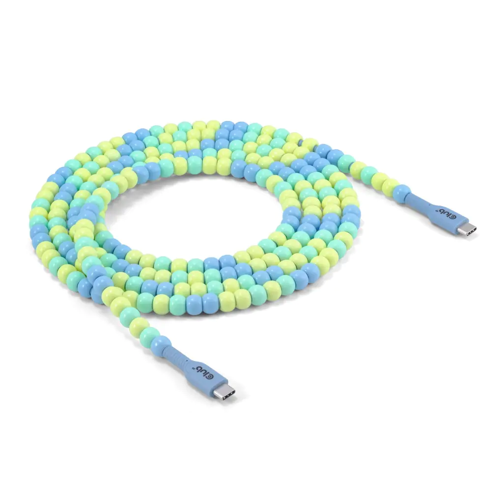 Club 3D Lifestyle USB-C Perlen-Kabel PD60W 480Mbps 2m blau retail - Kabel - Digital/Daten