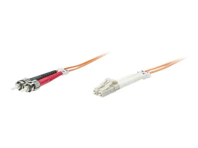 Intellinet Fiber Optic Patch Cable, OM1, LC/ST, 10m, Orange, Duplex, Multimode, 62.5/125 µm, LSZH, Fibre, Lifetime Warranty, Polybag - Netzwerkkabel - ST multi-mode (M) zu LC Multi-Mode (M) - 10 m - Glasfaser - Duplex - 62,5/125 Mikrometer