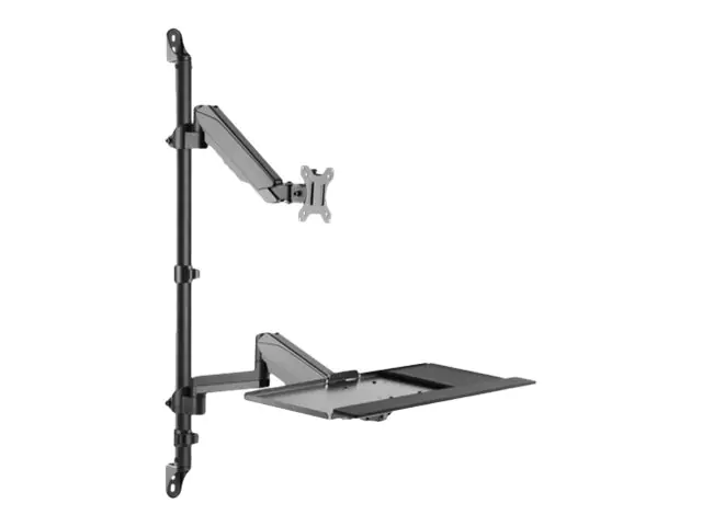 Digitus DA-90372 - Befestigungskit (CPU Wandhalterung, sit/stand workstation mount) - für LCD-Display / PC-Ausrüstung - Schwarz - Bildschirmgröße: 43.2-81.3 cm (17"-32") - Wandmontage