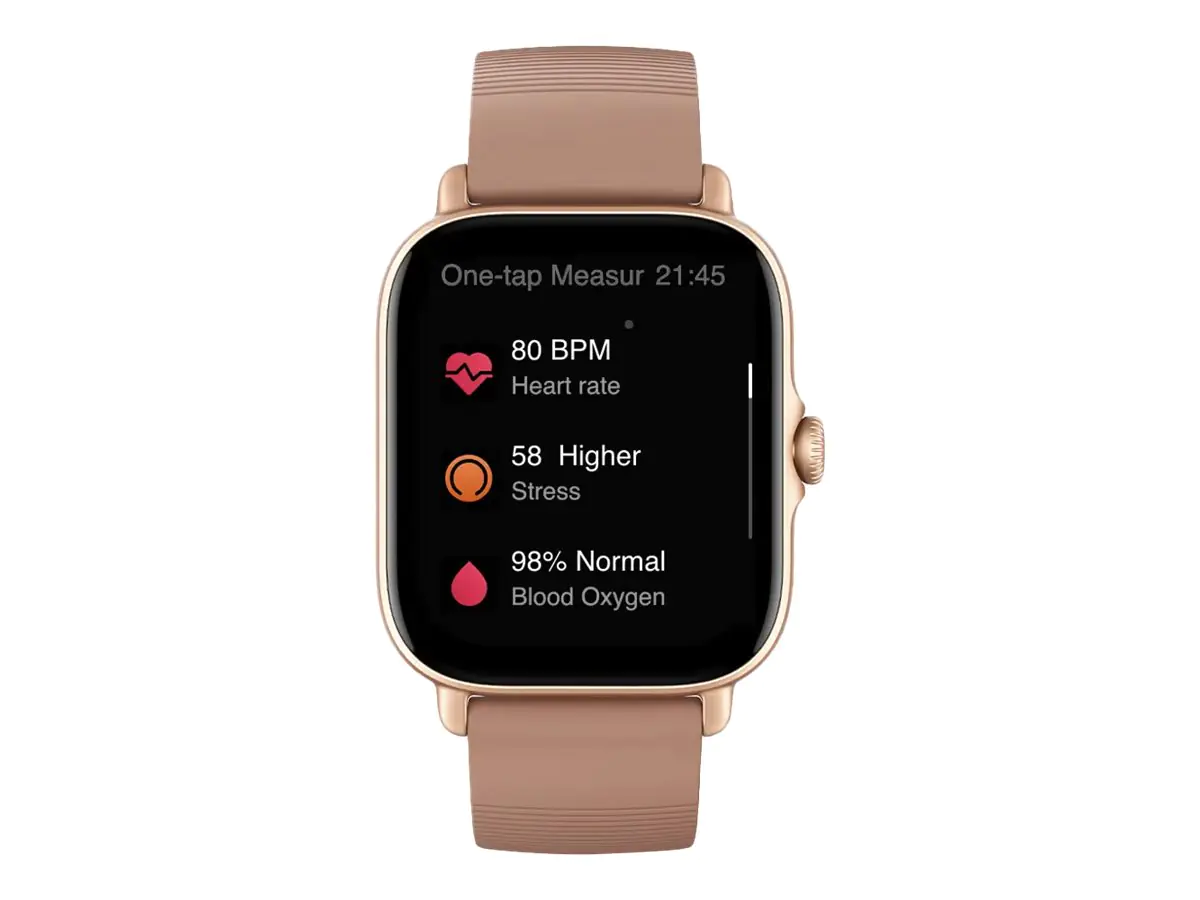 Amazfit GTS 3 - Intelligente Uhr mit Riemen - Silikon - pink earth - Handgelenkgröße: 155-218 mm - Anzeige 4.4 cm (1.75") - Bluetooth - 24.4 g