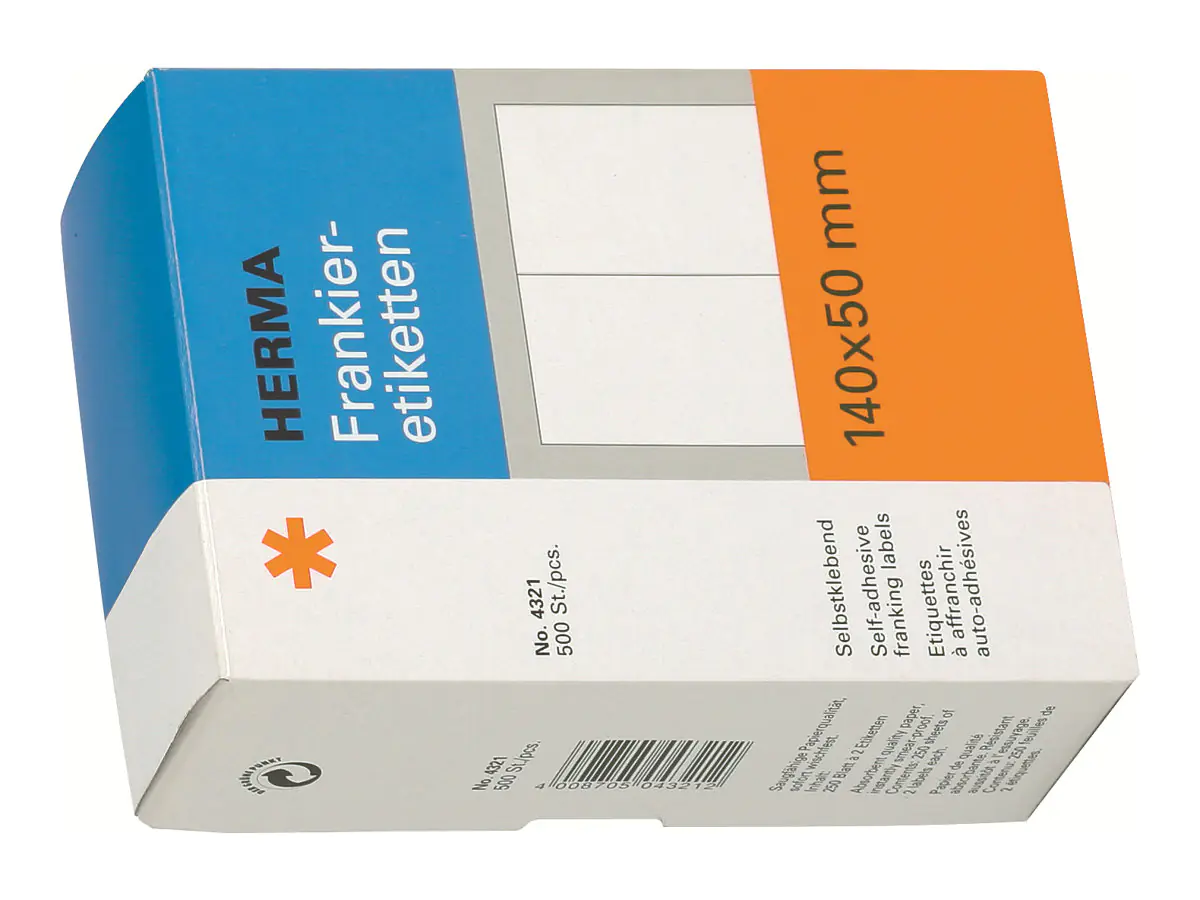 HERMA Frankieretikett 4321 140x50mm doppelt weiß 500 St./Pack.