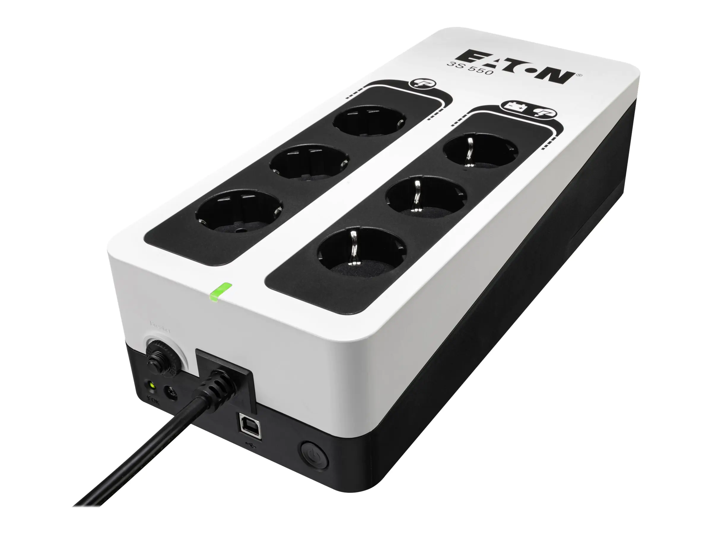 Eaton 3S 550 - USV - Wechselstrom 220-240 V - 330 Watt - 550 VA - 1-phasig - USB - Ausgangsanschlüsse: 6