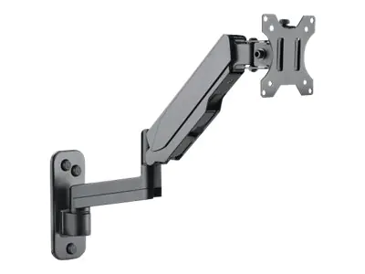 Manhattan TV & Monitor Mount, Wall, Spring Arm, 1 screen, Screen Sizes: 17-32", Black, VESA 75x75 to 100x100mm, Max 8kg, Height Adjustable Swivel Arm (3 pivots), Lifetime Warranty - Klammer - für LCD TV - Kunststoff, Aluminium, Stahl - Bildschirmgröß
