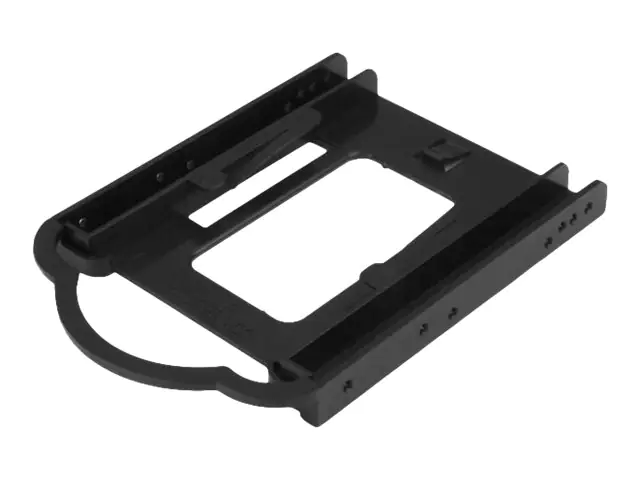 StarTech BRACKET125PT Montageschiene für 3,5" Laufwerksschacht (2,5" SSD/HDD, werkzeuglose Installation) - Laufwerksschachtadapter - 3,5" auf 2,5" (8.9 cm to 6.4 cm) - Schwarz - für P/N: M2E4SFF8643, PEX4SFF8643, U2M2E125