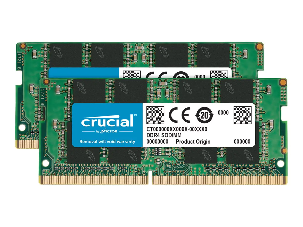 Crucial - DDR4 - kit - 32 GB: 2 x 16 GB - SO DIMM 260-PIN - 3200 MHz / PC4-25600 - CL22 - 1.2 V - ungepuffert - non-ECC Crucial - DDR4 - kit - 32 GB: 2 x 16 GB - SO DIMM 260-PIN - 3200 MHz / PC4-25600 - CL22 - 1.2 V - ungepuffert - non-ECC